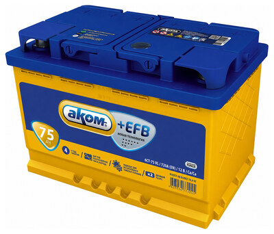 AKOM +EFB 75 А/ч прямая (275x175x190)