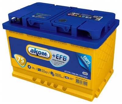 AKOM +EFB 75 А/ч обратная (275x175x190)