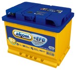 Аккумулятор АКОМ +EFB 6CT-60.1 60 А·ч 600 А (EN), прямая полярность, корпус L2, 242×175×190 мм Аккумулятор АКОМ +EFB 6CT-60.1 60 А·ч 600 А (EN), прямая полярность, корпус L2, 242×175×190 мм