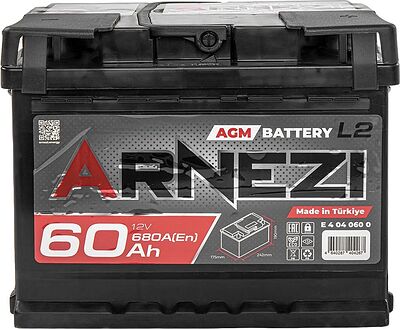 Arnezi AGM Start-Stop E4040600 60 А/ч 680 А (EN), обратная полярность, 242×175×190 мм, L2