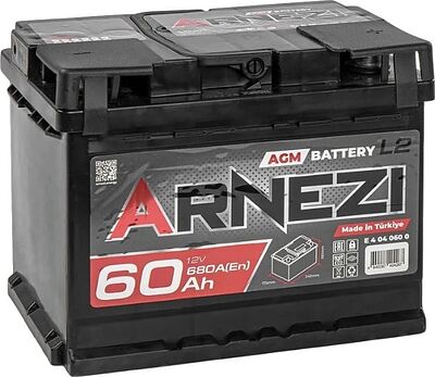 Arnezi AGM Start-stop 60 А/ч обратная конус стандарт (242x175x190)