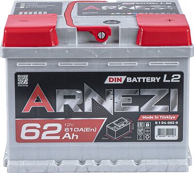 Arnezi DIN SMF E1040620 62 А/ч 610 А (EN), обратная полярность, 242×175×190 мм, L2