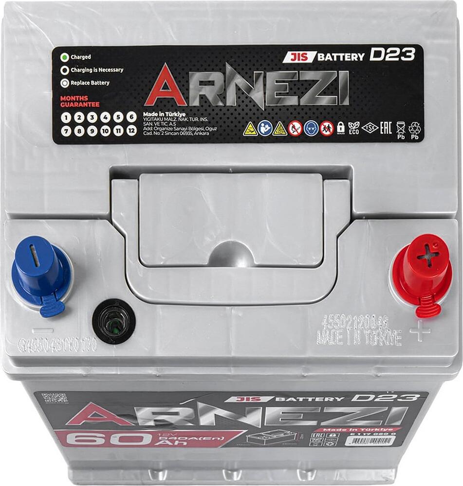 Arnezi JIS SMF E1170600 60 А/ч 540 А (EN), обратная полярность, 230×172×225 мм, D23