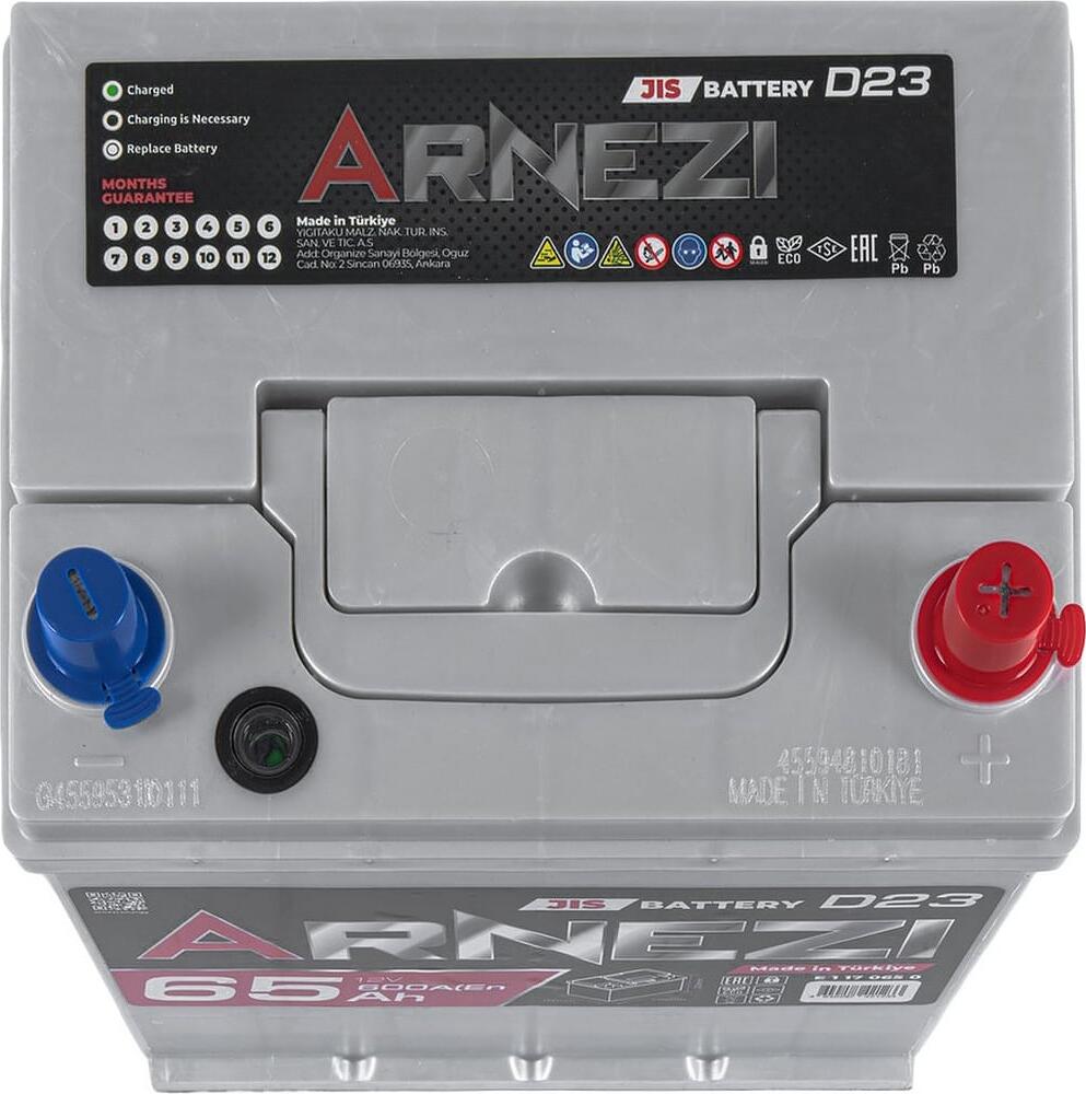 Arnezi JIS SMF E1170650 65 А/ч 600 А (EN), обратная полярность, 230×172×225 мм, D23
