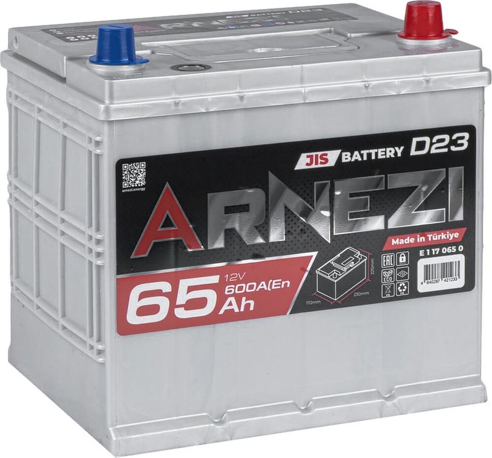 Arnezi JIS SMF E1170650 65 А/ч 600 А (EN), обратная полярность, 230×172×225 мм, D23