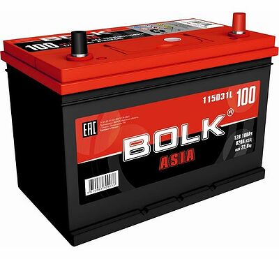 Bolk EFB ASIA BEFBA 100-3-R 100 А/ч 850 А (EN), обратная полярность, корпус D31, 306×175×225 мм