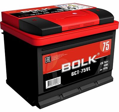 Bolk Standart B 75-3-L 75 А/ч 650 А (EN), прямая полярность, 278×175×190 мм, L3