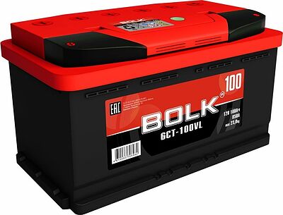 Bolk Standart B 100-3-L 100 А/ч 850 А (EN), прямая полярность, 353×175×190 мм, L5