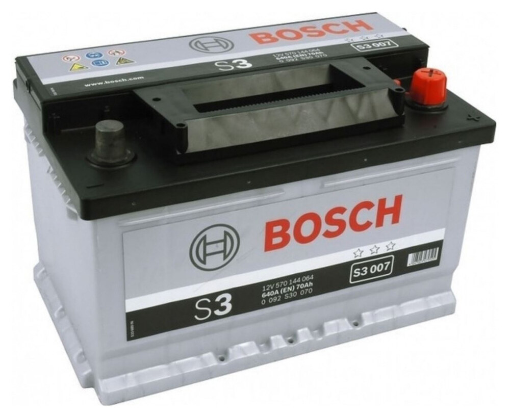 Bosch S3 007 0 092 S30 070 70 А/ч 640 А (EN), обратная полярность (278x175x175)