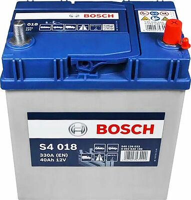 Bosch S4 0 092 S40 180 40 А/ч 330 А (EN), обратная полярность, 187×127×227 мм