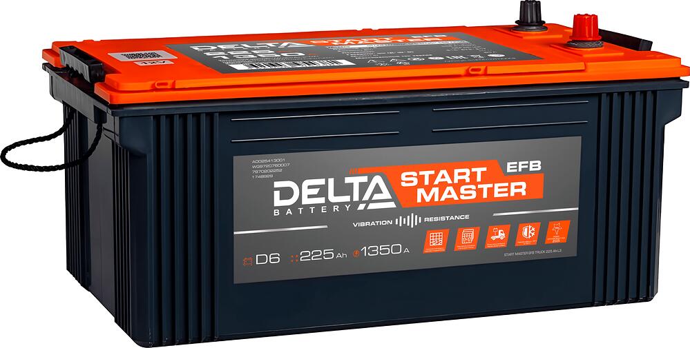 Delta Start Master EFB Truck 225 L3 3426010700002, 225 А/ч 1350 А (EN), обратная полярность, 516×275×247 мм, D6