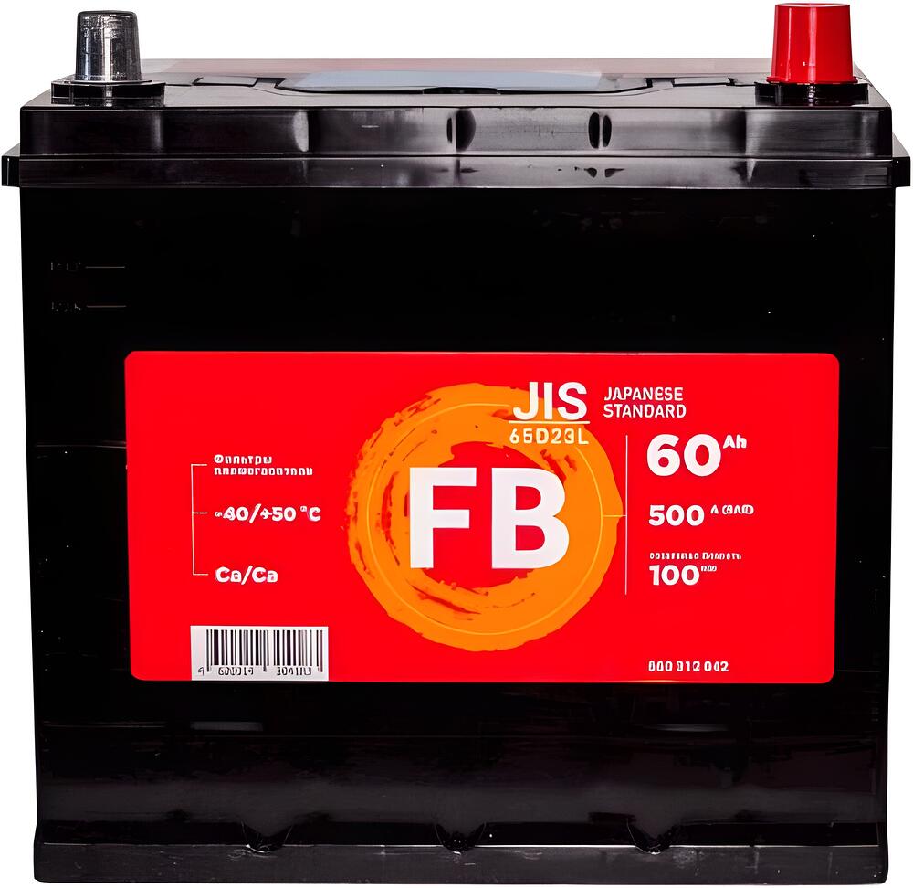 FB JIS 65D23L 60 А·ч 550 А (EN), обратная полярность, 232x173x220 мм