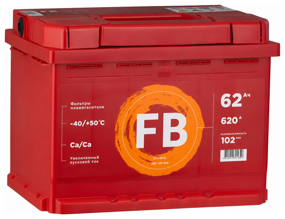 FB Standart 6CT-62VL 562107040 62 А·ч 620 А (EN), прямая полярность, 242×175×190 мм, L2