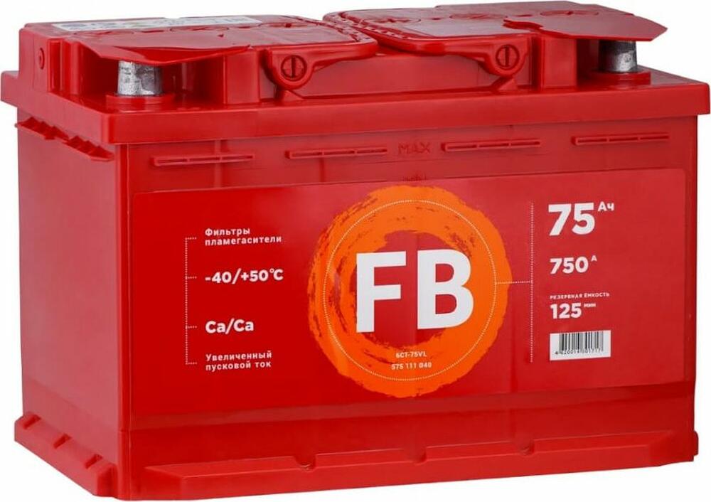 FB Standart 6CT-75VLR 575112040 75 А·ч 750 А (EN), обратная полярность, 277×175×190 мм, L3