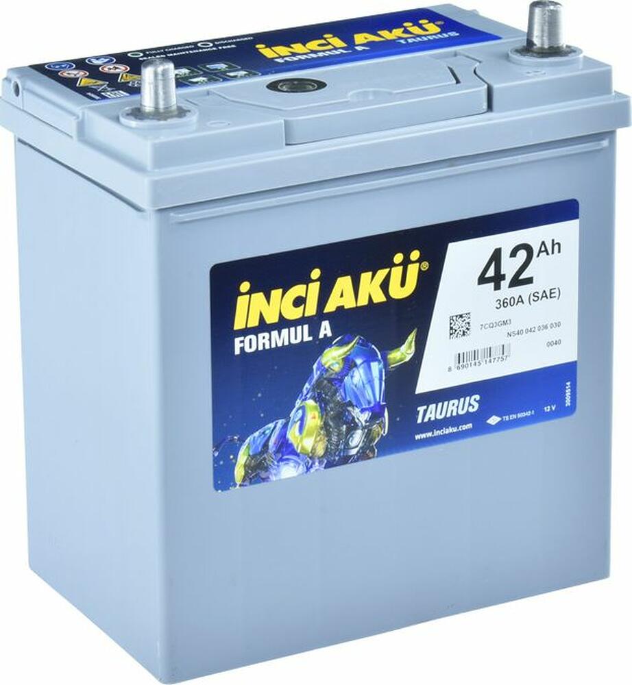 Inci Yuasa Formul A Taurus NS40 042 036 030 42 А·ч 360 А (SAE), обратная полярность, 197x129x224 мм