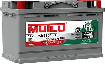 Mutlu AGM 80 А/ч обратная конус стандарт (315x175x190)