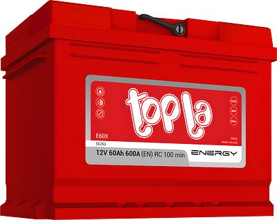 Topla Energy E60X (56265) 60 А·ч 600 А (EN), прямая полярность, 242×175×190 мм