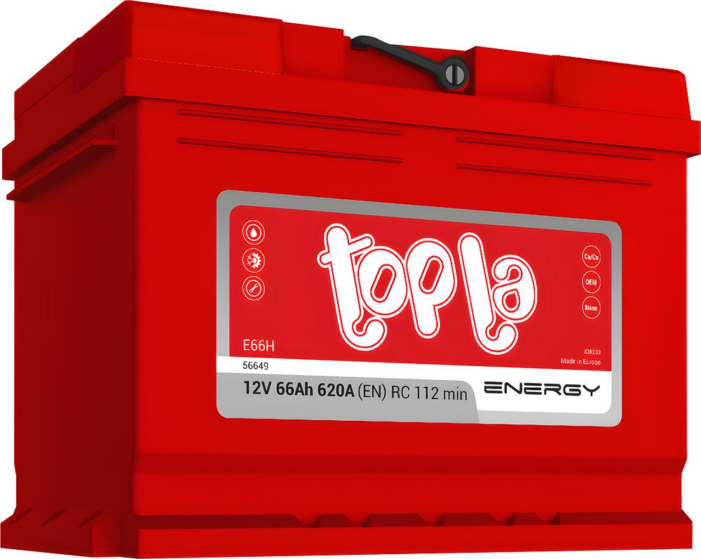 Topla Energy E66H (56649) 66 А·ч 620 А (EN), обратная полярность, 242×175×190 мм