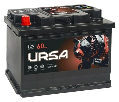 URSA Extra Power UE601 60 А/ч 570 А (EN), прямая полярность L+, корпус L2, 242×175×190 мм