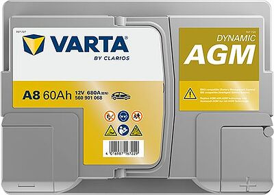 Varta Dynamic AGM A8 60 А/ч 680 А (EN), обратная полярность, 242x175x190 мм, ETN 560901068