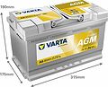 Varta Dynamic AGM A6 80 А/ч 800 А (EN), обратная полярность, 315x175x190 мм, ETN 580901080