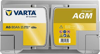 Varta Dynamic AGM A6 80 А/ч 800 А (EN), обратная полярность, 315x175x190 мм, ETN 580901080