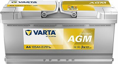 Varta Dynamic AGM A4 105 А/ч 950 А (EN), обратная полярность, 393x175x190 мм, ETN 605901095