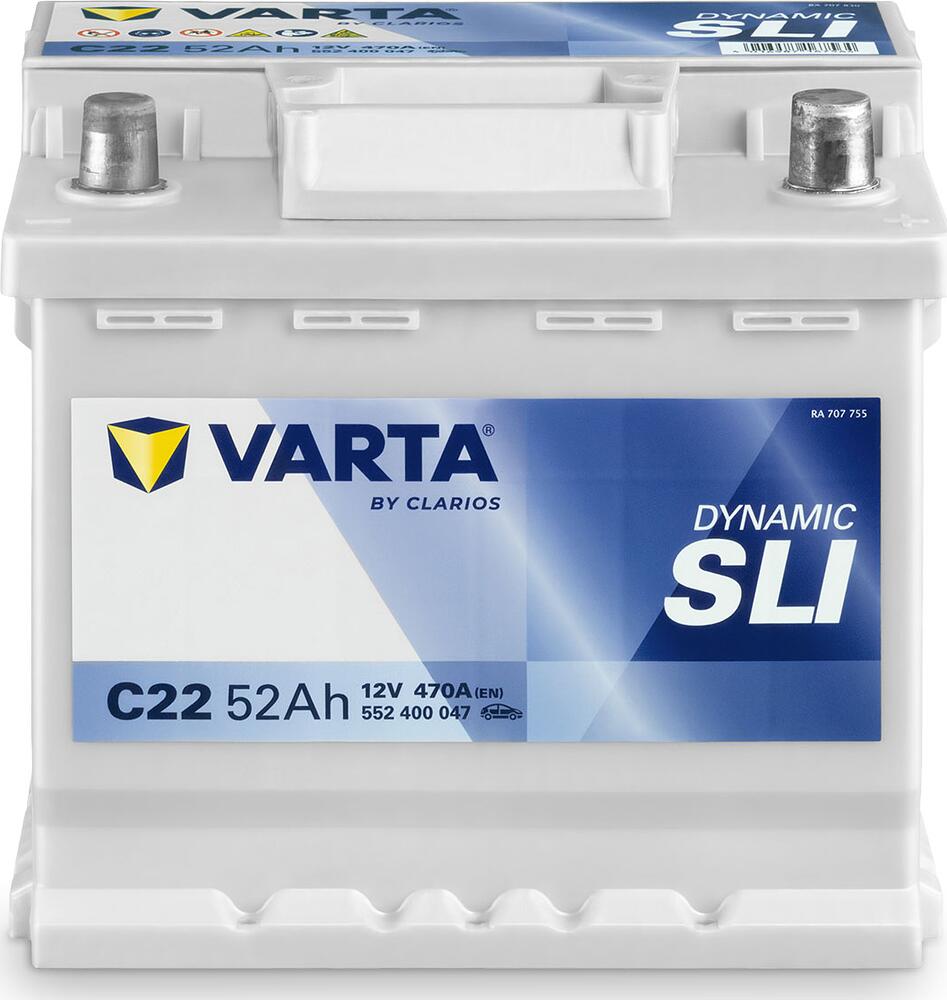 Varta Dynamic SLI C22 52 А/ч 470 А (EN), обратная полярность, 207×175×190 мм, ETN 552400047
