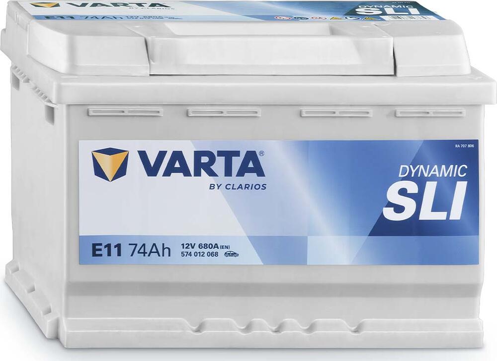 Varta Dynamic SLI E11 74 А/ч 680 А (EN), обратная полярность, 278×175×190 мм, ETN 574012068