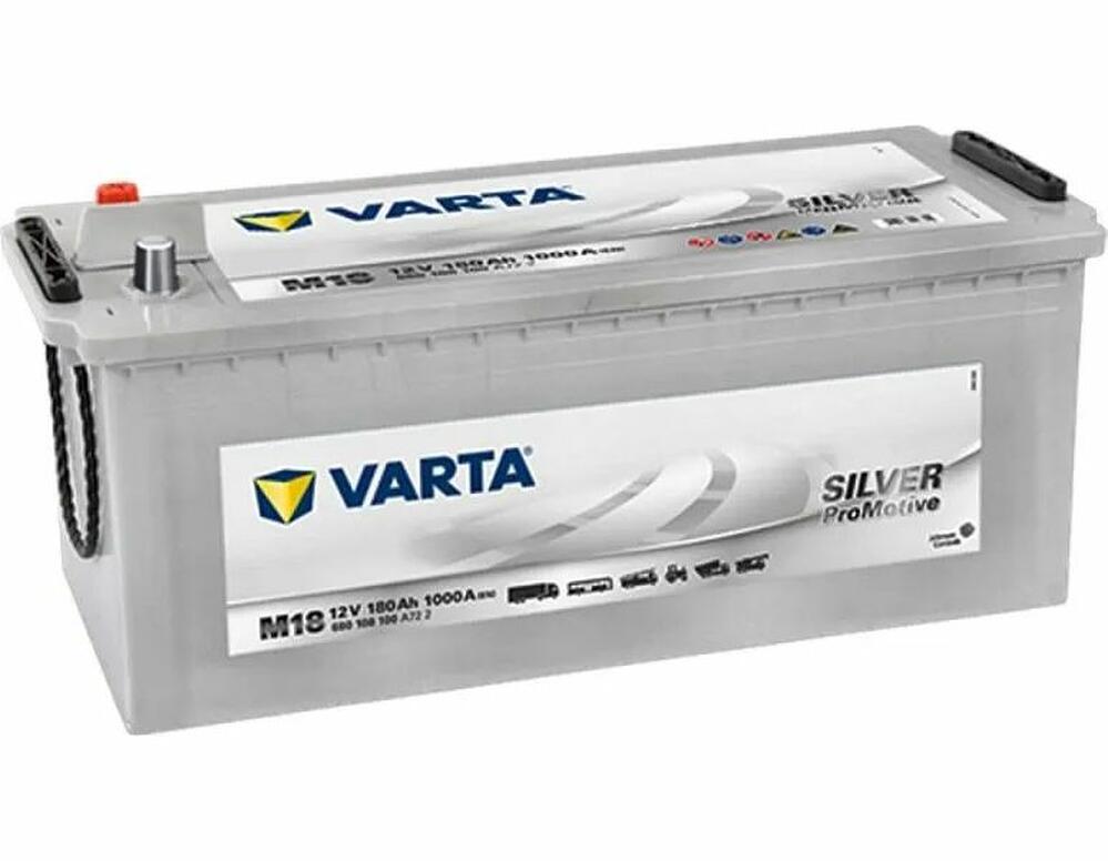Varta ProMotive Silver M18 680108100A722 180 А·ч 1000 А (EN), обратная полярность R+, стандартные конические клеммы, B00, корпус B, 513×223×223 мм