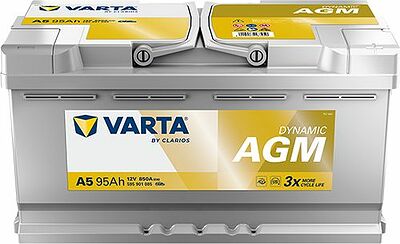 Varta Silver Dynamic AGM A5 95 А·ч 850 А (EN), обратная полярность, 353×175×190 мм, ETN 595901085
