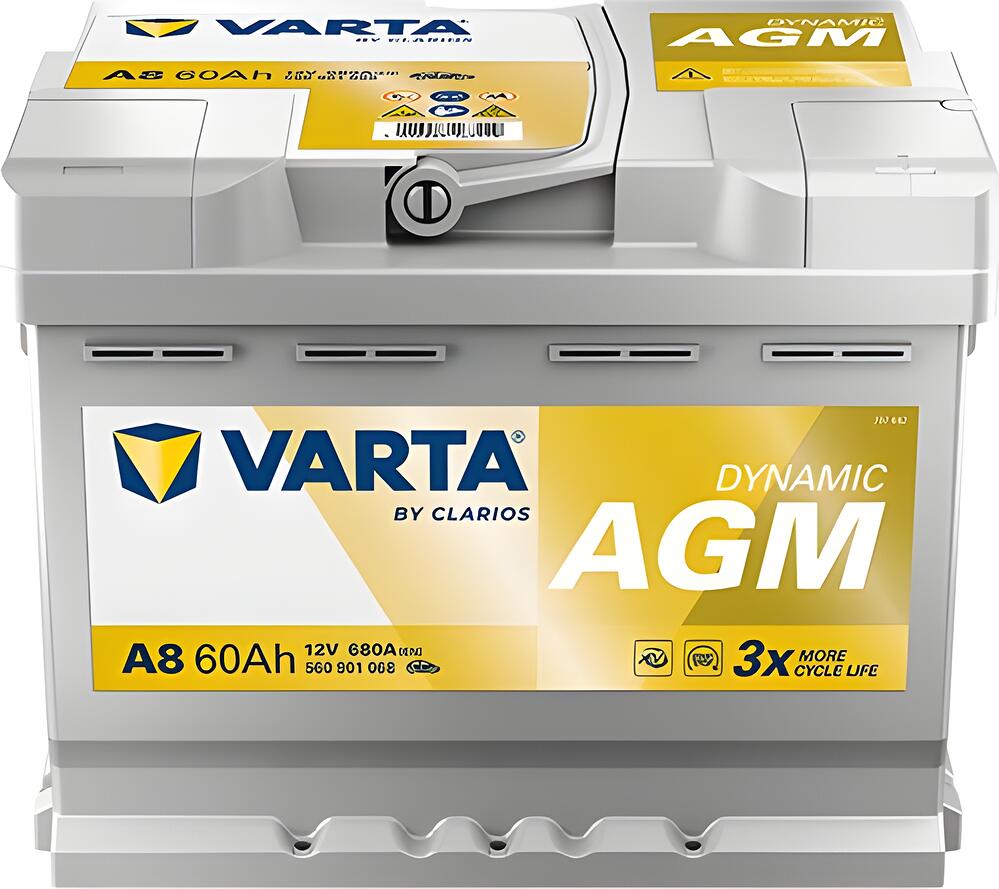 Varta Silver Dynamic AGM A8 60 А/ч, 680 А (EN), обратная полярность (242x175x190), код 560901068