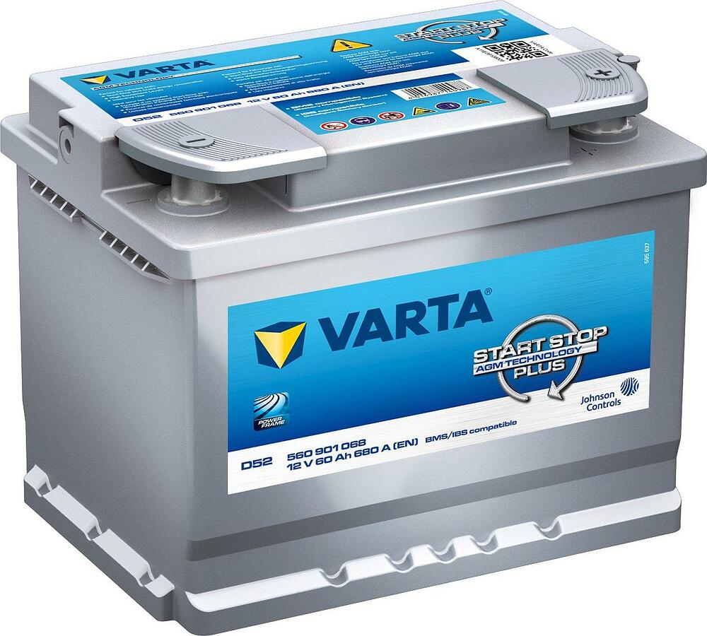 Varta Silver Dynamic AGM D52 (560901068) 60 А/ч 680 А, обратная полярность R+, корпус L2, 242×175×190 мм