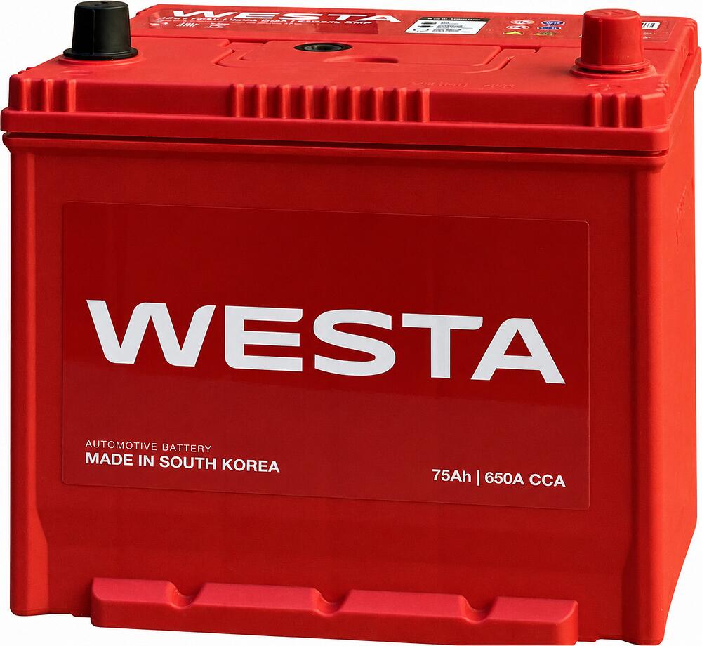 Westa Asia 95D23L SMF 75 А·ч 650 А, обратная полярность, корпус D23, 232×175×220 мм