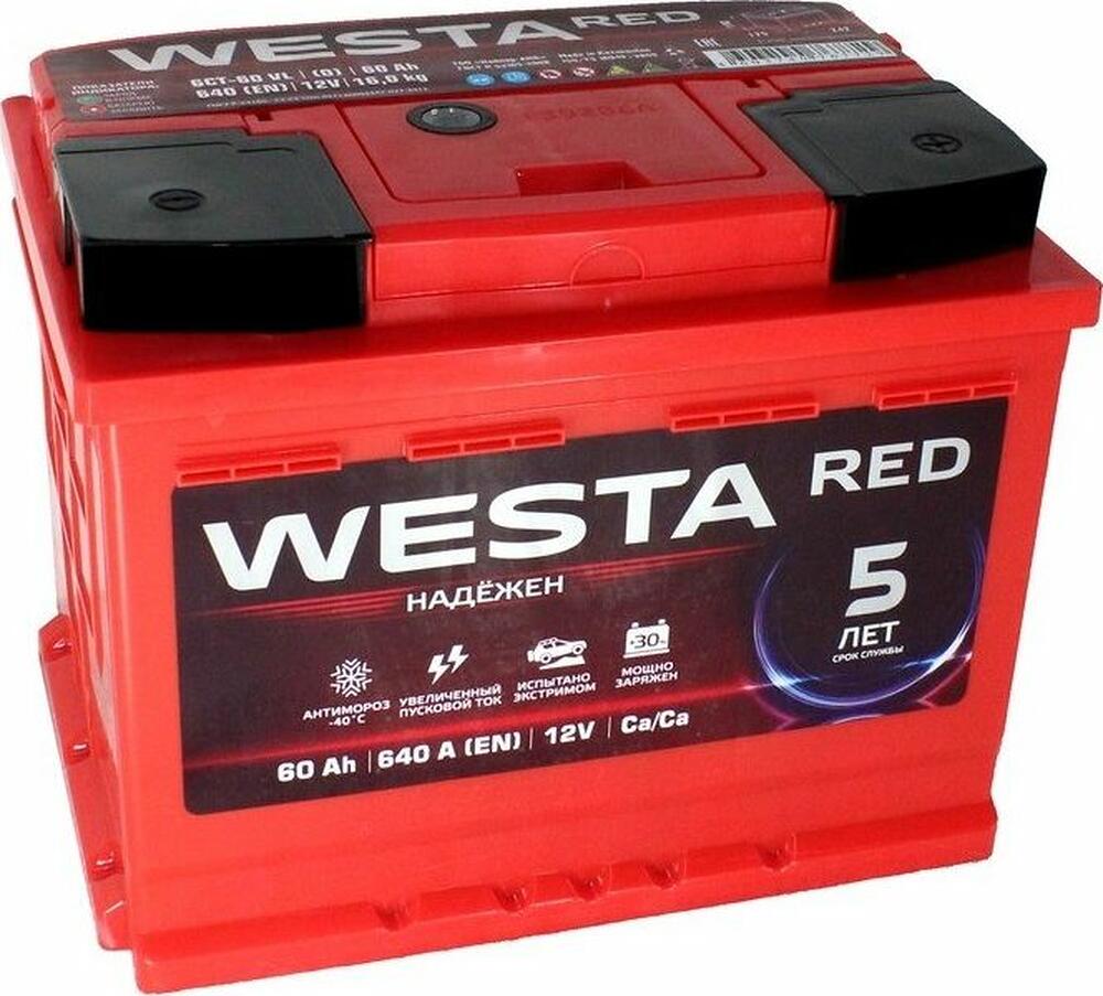 Westa Red 6СТ-60 60 А/ч, 640 А, обратная полярность (242x175x175)