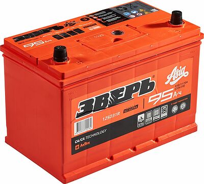 Аккумулятор Зверь ASIA ZVKA 95-3-R 95 А·ч 930 А (CCA), обратная полярность, корпус D31, 306×175×225 мм, 125D31L