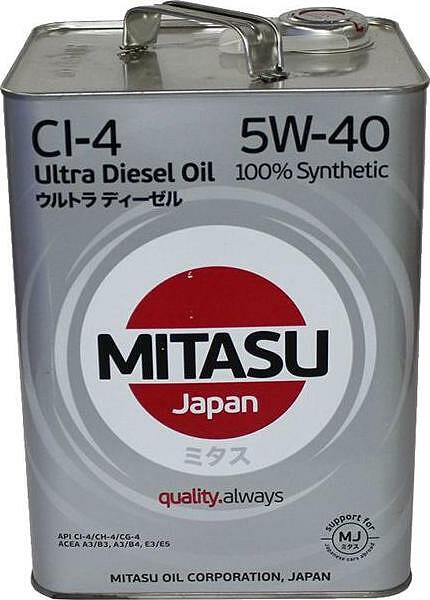 Mitasu MJ-212 Ultra Diesel CI-4 5W-40 6л