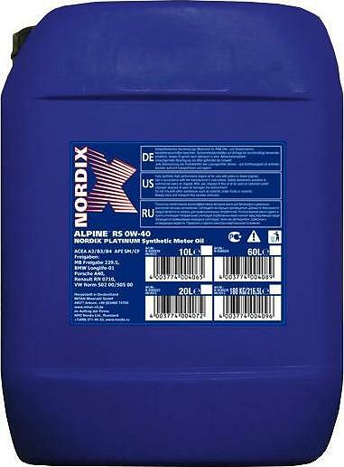 Nordix Platinum Alpine RS 0W-40 10л