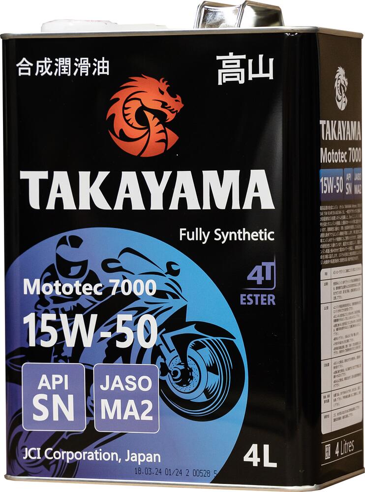 Takayama Mototec 7000 4T MA2 15W-50 SN JASO 4л