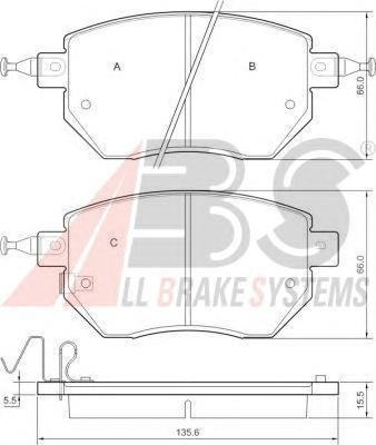 ABS 37504 Колодки перед Nissan Infinity FX35/Murano Z50 (41060CA090)