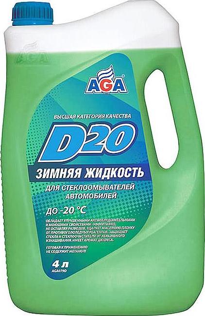 AGA AGA079D Зимняя жидкость AGA-D20 для стеклоомывателей автомобилей --20 (4 л) (AGA079D)