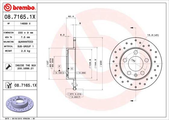 AP 14699 X тормозной диск на SKODA OCTAVIA (1U2)