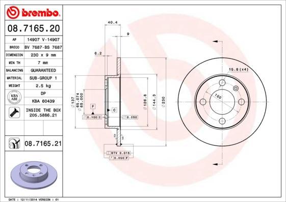 AP 14907 тормозной диск на VW POLO CLASSIC (6KV2)