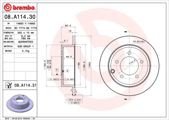 AP 14983 V тормозной диск на DODGE CALIBER