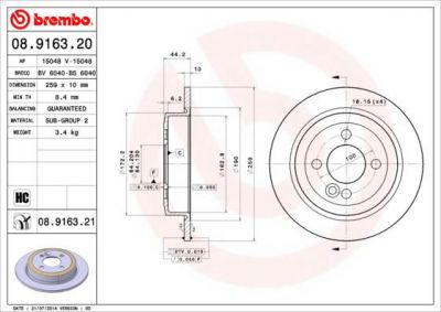 AP 15048 тормозной диск на MINI MINI Roadster (R59)