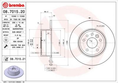 AP 15380 V тормозной диск на SAAB 900 II купе