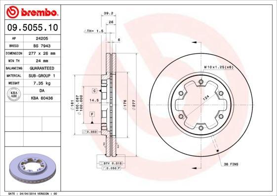 AP 24205 тормозной диск на NISSAN TERRANO I (WD21)