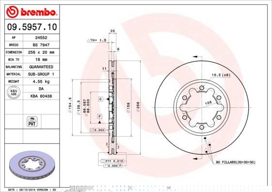 AP 24552 тормозной диск на MAZDA E-SERIE фургон (SR2)