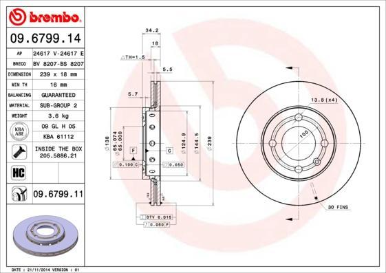 AP 24617 V тормозной диск на VW LUPO (6X1, 6E1)