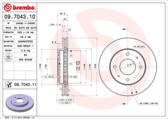 AP 24660 V тормозной диск на MITSUBISHI CARISMA (DA_)